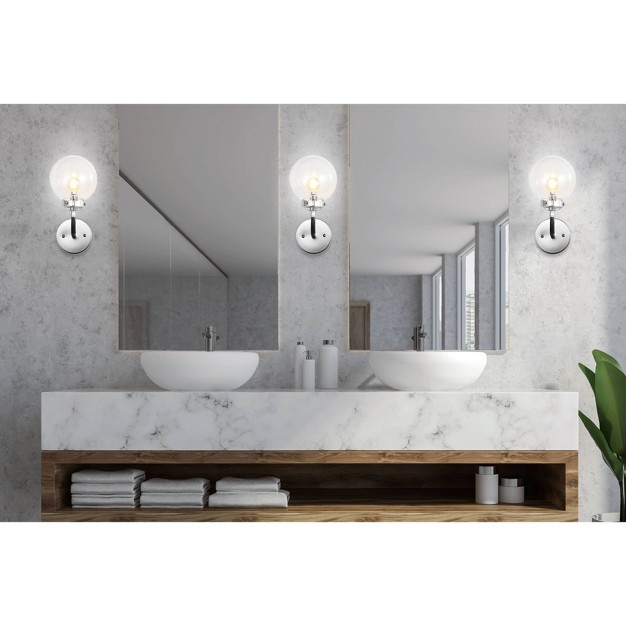 Caleb Wall Sconce includes Energy Efficient Light Bulb Silver Jonathan Y