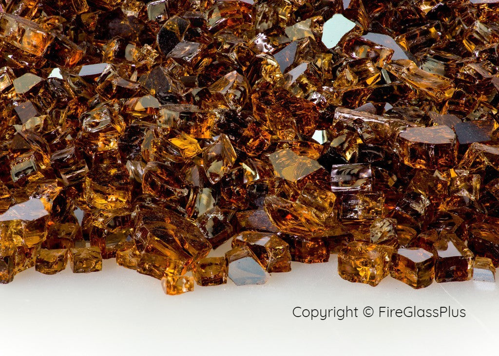 Fire Glass Plus Copper Reflective 1/4- 1/2 Fire Glass 10LBS