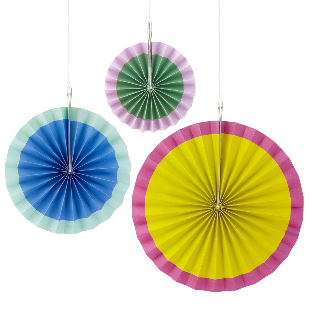 Hallmark  Bright Pastel Decorative Paper Fans, Set of 3