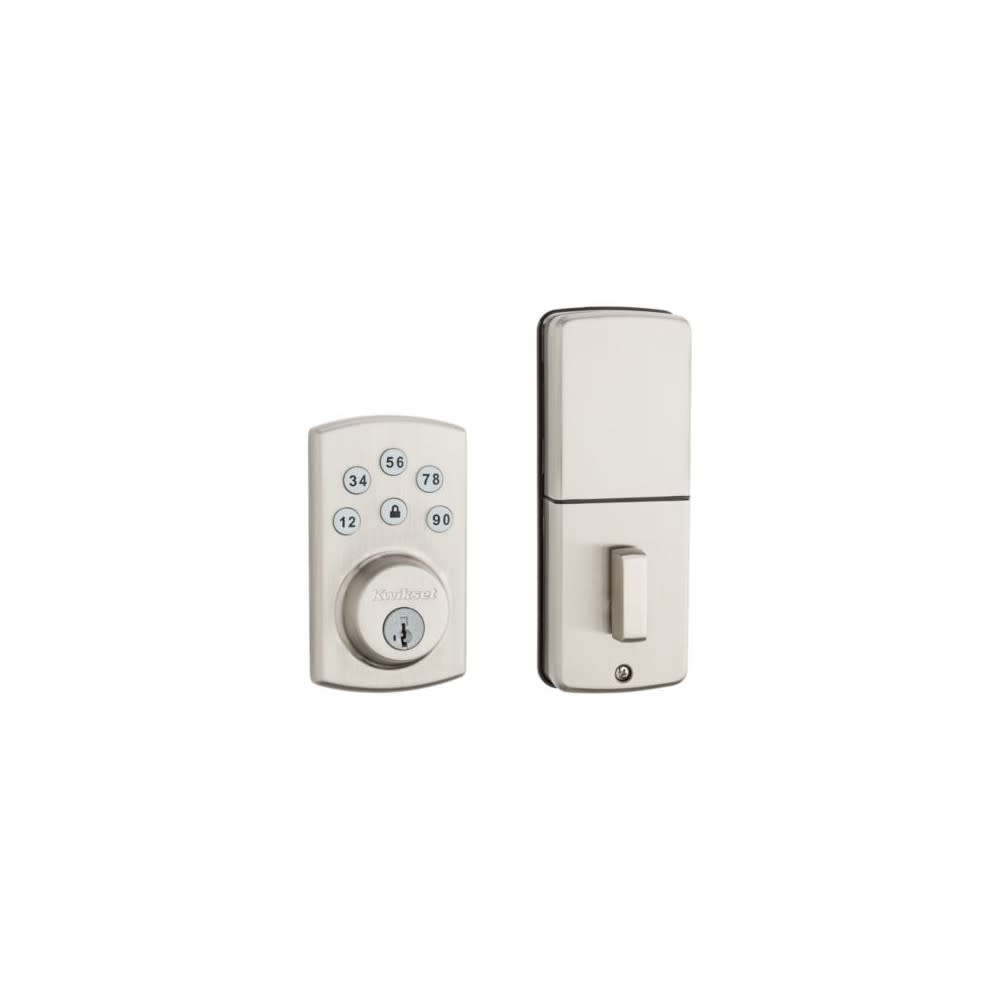 Satin Nickel Keyed One Side Powerbolt 2 Electronic Deadbolt ;