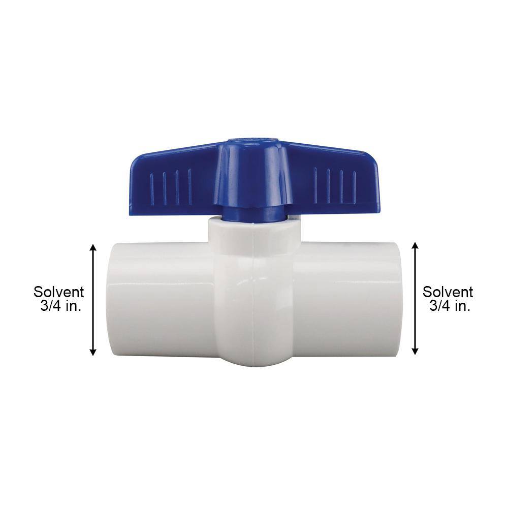 Everbilt 34 in. x 34 in. PVC Schedule 40 Slip x Slip Ball Valve Pro Pack (12-Pack) PVCBV3412JR