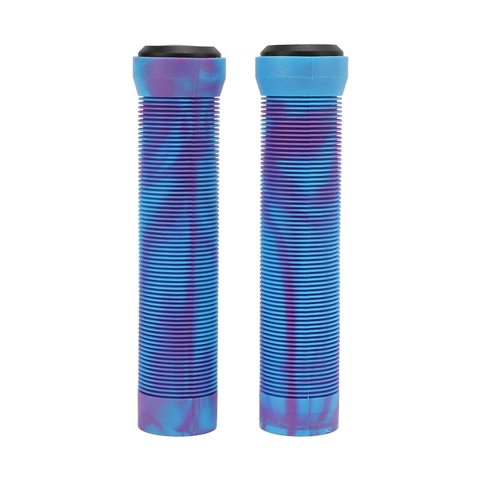 1 Pair/set 22.2mm Rubber Handlebar Grips With Anti Slip Texture Mountain Bike Handle Cover Sleevepurple Blue