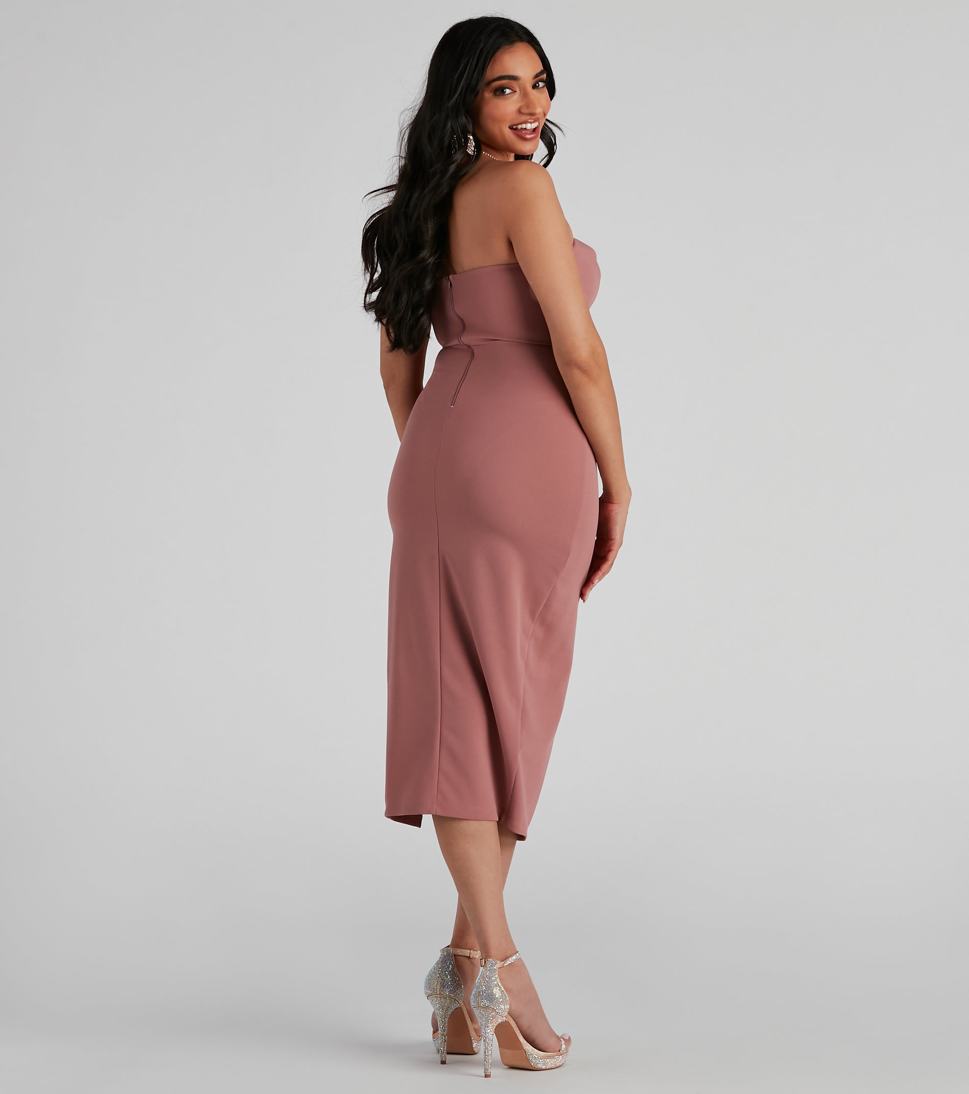 Zadie Formal High-Slit Midi Dress