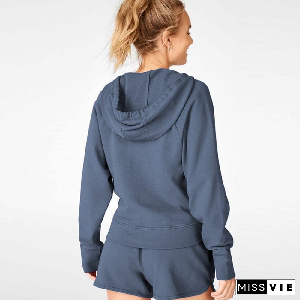 Knot Twist Front Cropped Hoodie