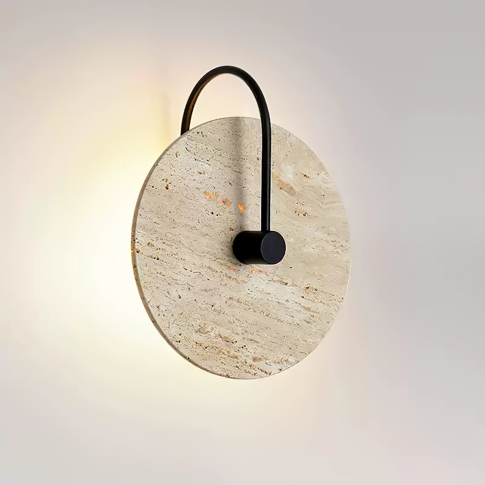 Round Travertine Wall Lamp