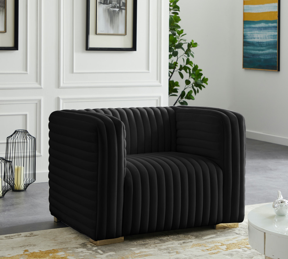 Ravish Velvet Upholstered Chair   Contemporary   Armchairs And Accent Chairs   by Meridian Furniture  Houzz