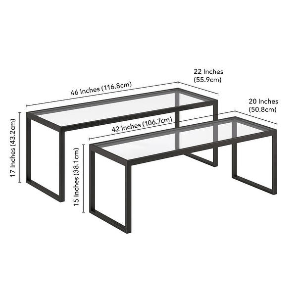 Silver Orchid Goetz Blackened Bronze Nested Coffee Table