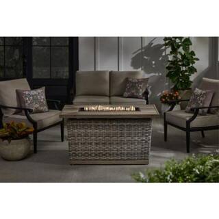 Home Decorators Collection Avondale 25.98 in. x 25 in. Rectangular Steel Propane Gas Gray Fire Pit FHWS80124