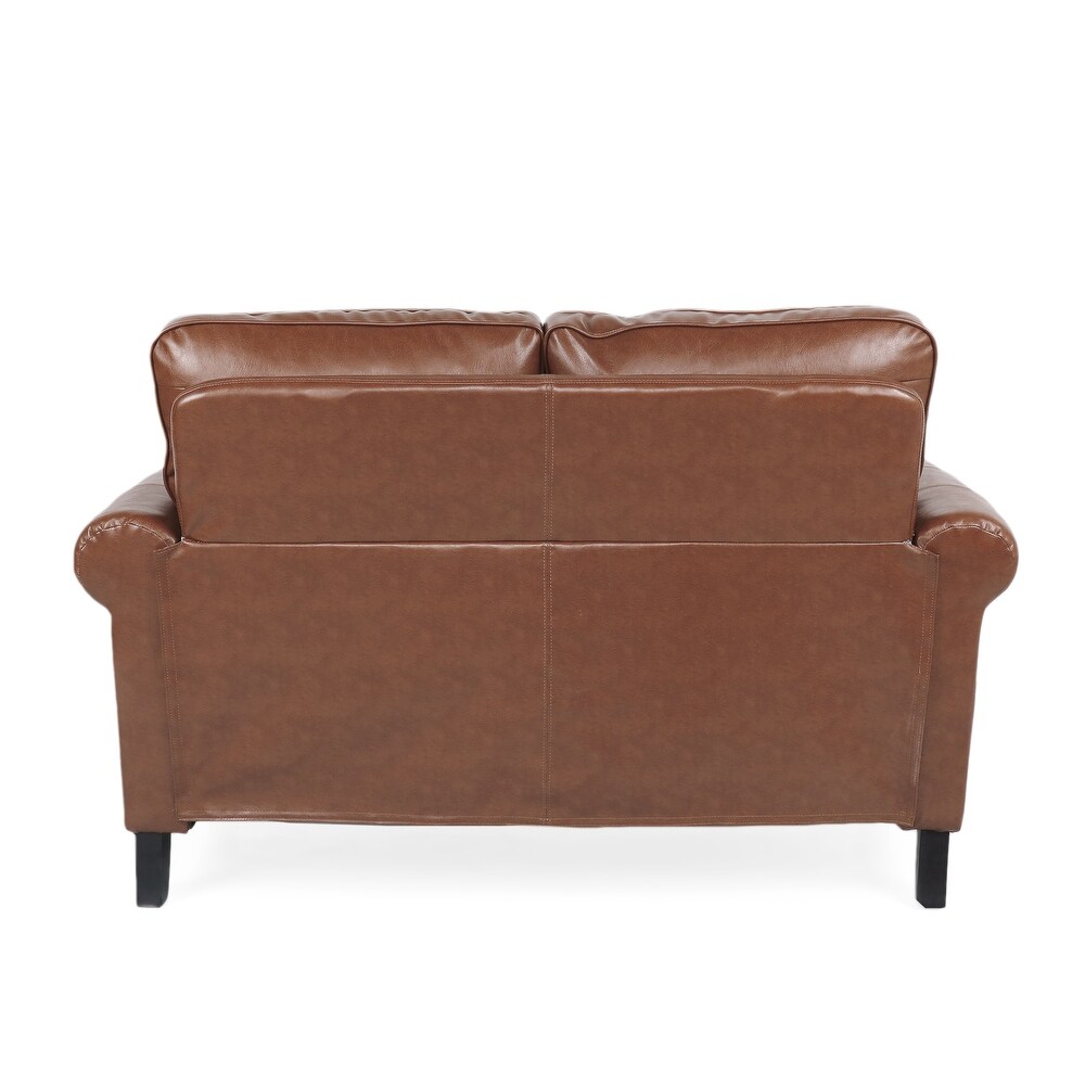 Lawton Faux Leather Loveseat with Nailhead Trim by Christopher Knight Home