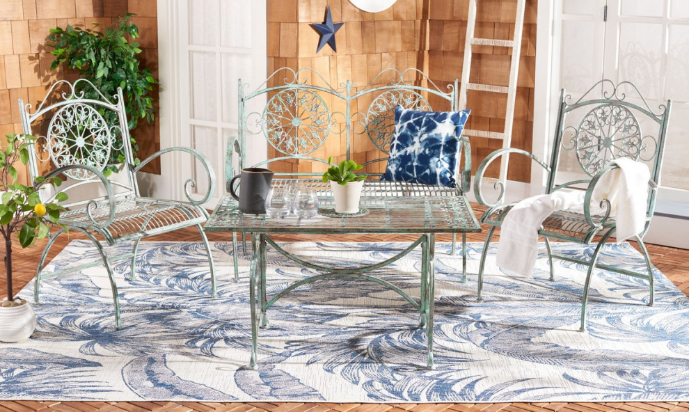 Safavieh Sophie Outdoor 4 Piece Set   Farmhouse   Living Room Furniture Sets   by Safavieh  Houzz