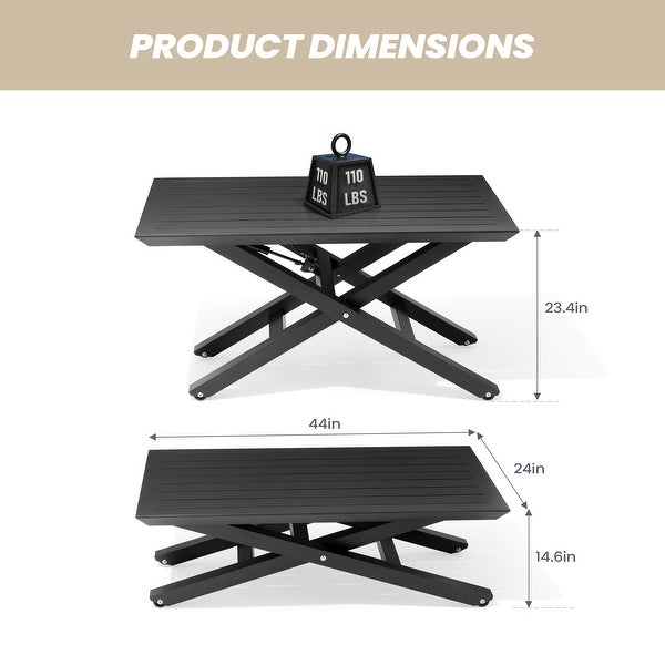 Height Adjustable Dining Table Multifunction Coffee Tea End Table - 14.6