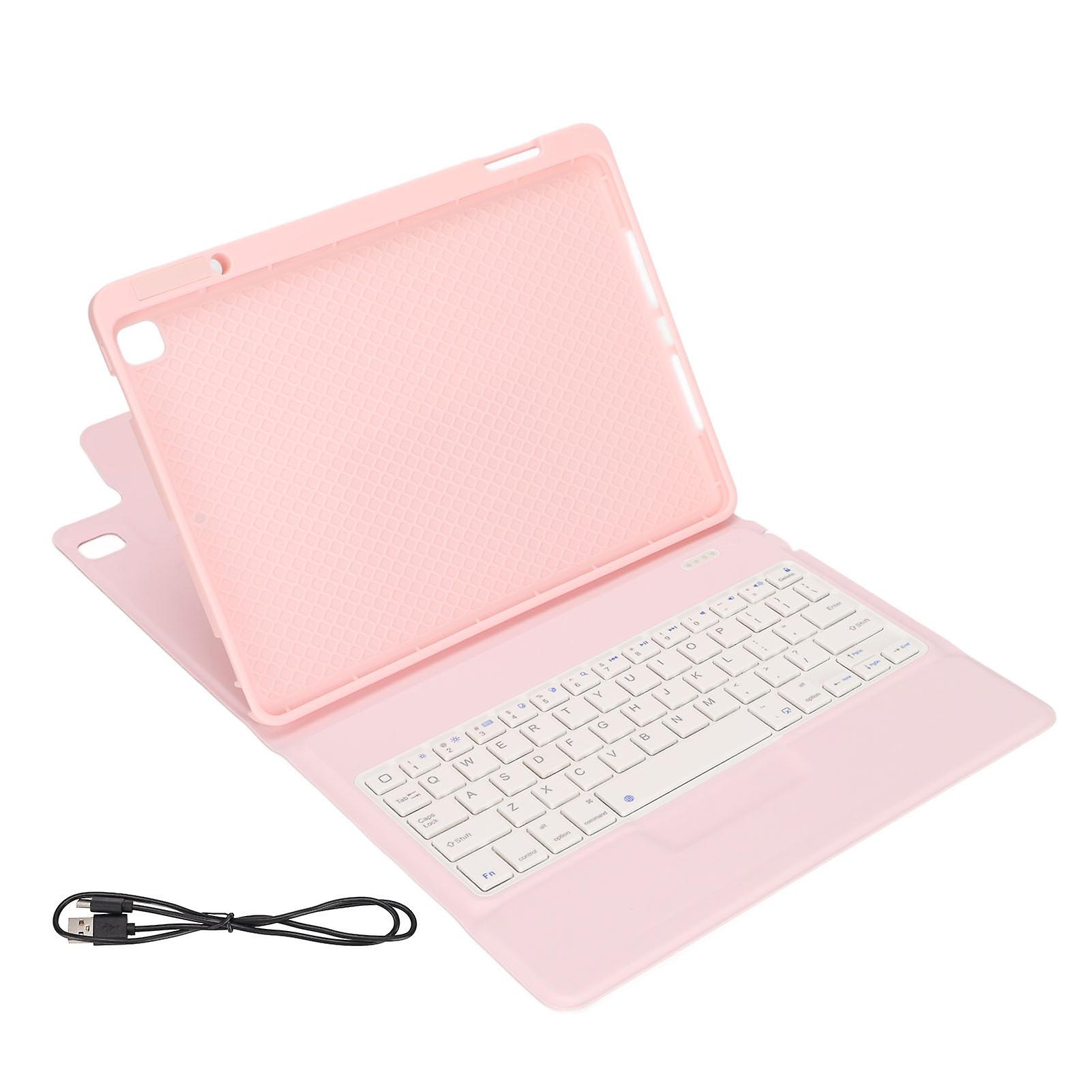 Tablet Case Leather Tablet Protective Cover With Pen Slot Keyboard Cover Data Cable For Ios Tablet 10.2 10.5 Inchespink