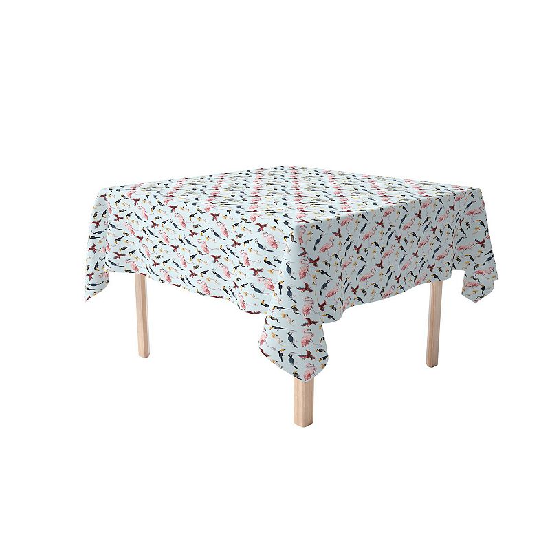 Square Tablecloth， 100% Polyester， 70x70， Jungle Birds