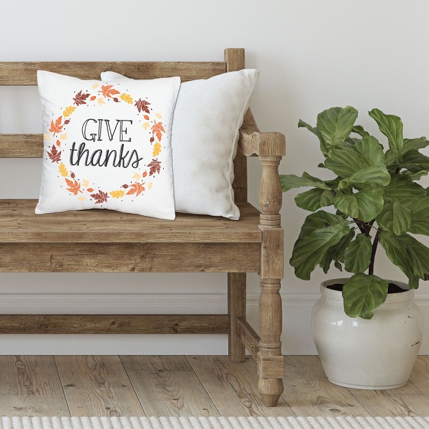 Big Dot Of Happiness Give Thanks Thanksgiving Party Home Decorative Canvas Cushion Case Throw Pillow Cover 16 X 16 Inches