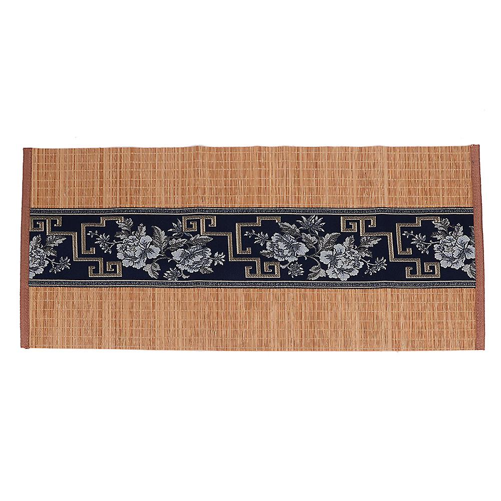 Classical Style Tea Set Bamboo Mat Tea Table Runner Decoration Tea Ceremony Accessories <br>navy Blue 30x60cm