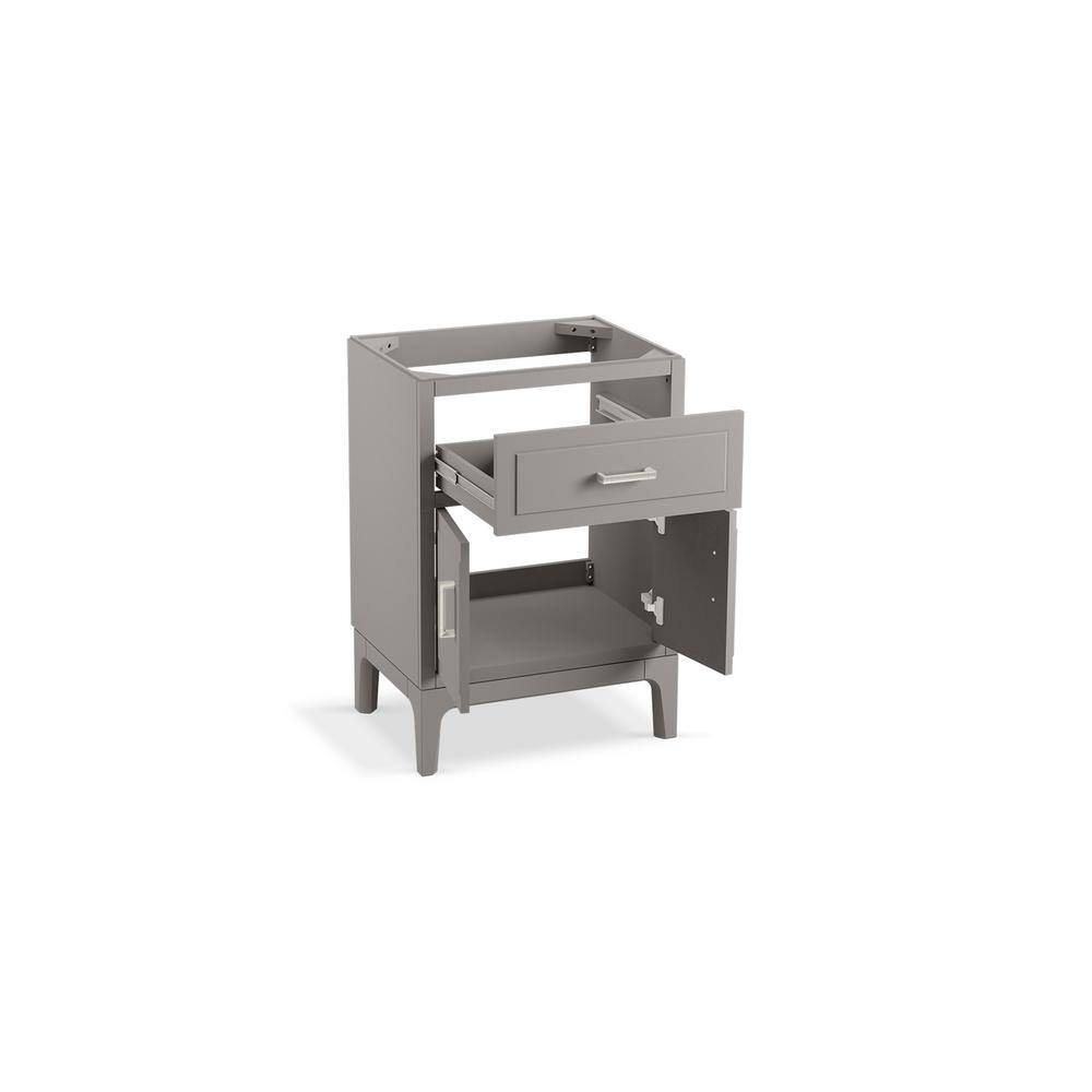 KOHLER Seer 24.125 in. W x 18.0625 in. D x 35.8125 in. H Bathroom Vanity in Mohair Grey with Quartz Top K-33551-ASB-1WT