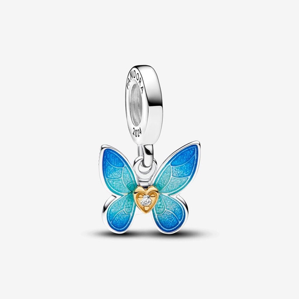 PANDORA  Pandora Club 2024 Butterfly Dangle Charm - Sterling silver and 14k Gold-plated unique metal blend