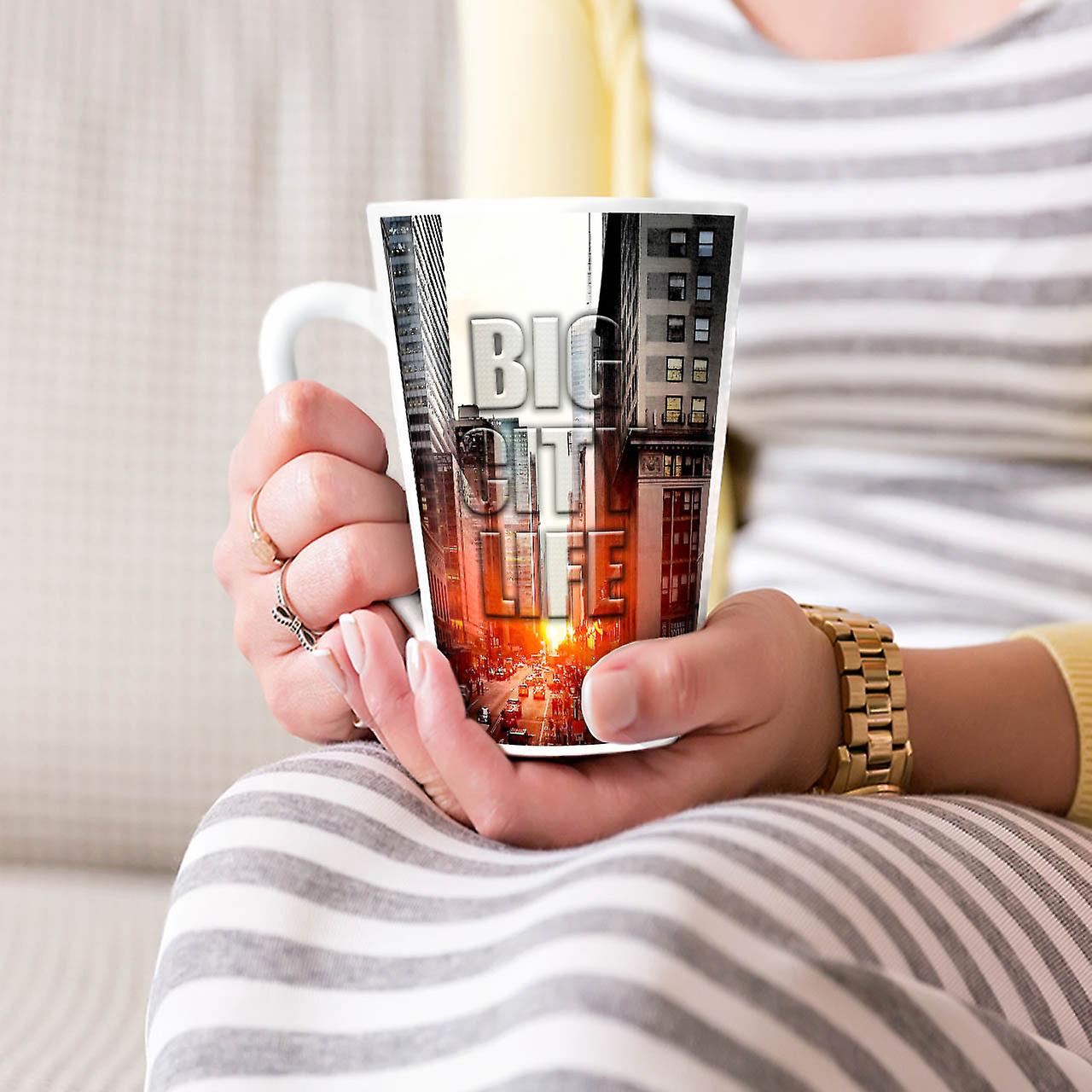 Big Life Urban Photo City NEW White Tea Coffee Ceramic Latte Mug 17 oz | Wellcoda