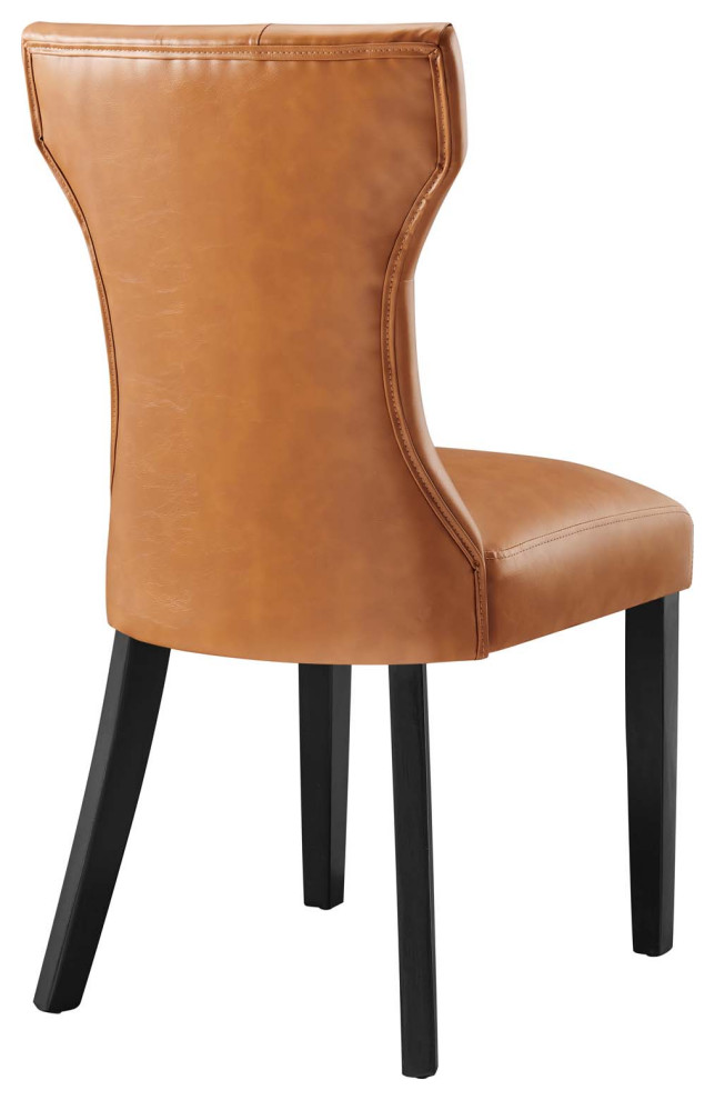 Silhouette Tufted Faux Leather Dining Side Chair   Transitional   Dining Chairs   by Modway  Houzz