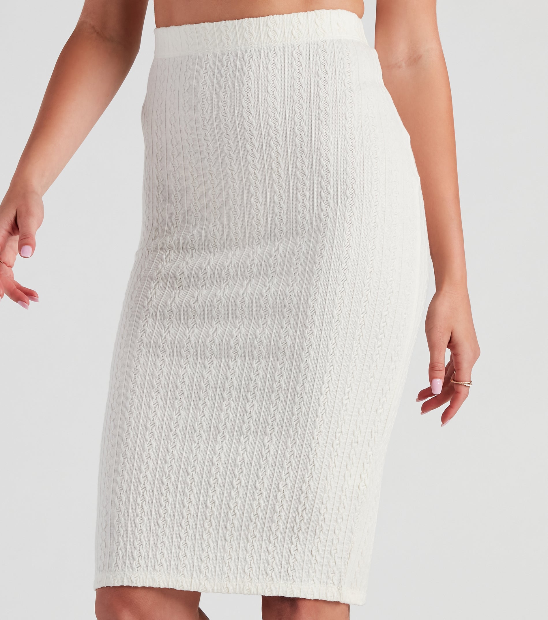 Cabin Cable Knit Midi Skirt