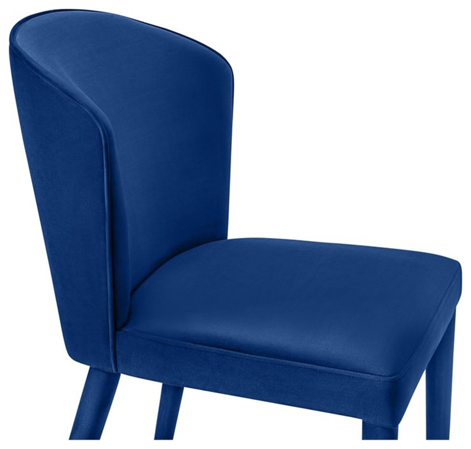 TOV Furniture Metropolitan 19.5 quotTransitional Velvet Dining Chair in Navy   Midcentury   Dining Chairs   by TOV Furniture  Houzz