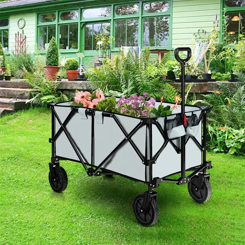 Outdoor Collapsible Utility Garden Wagon Cart Trolley Buggy