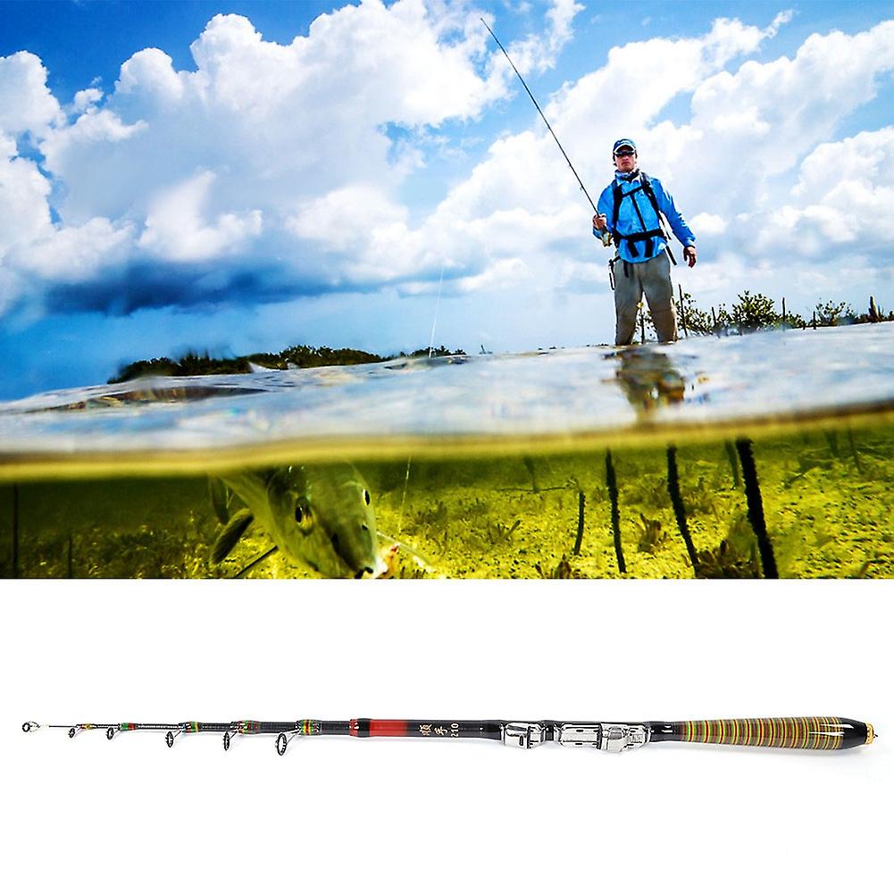 Fishing Rod Telescopic Carbon Sea Rod Portable Spinning Hand Fishing Accessory 210cm