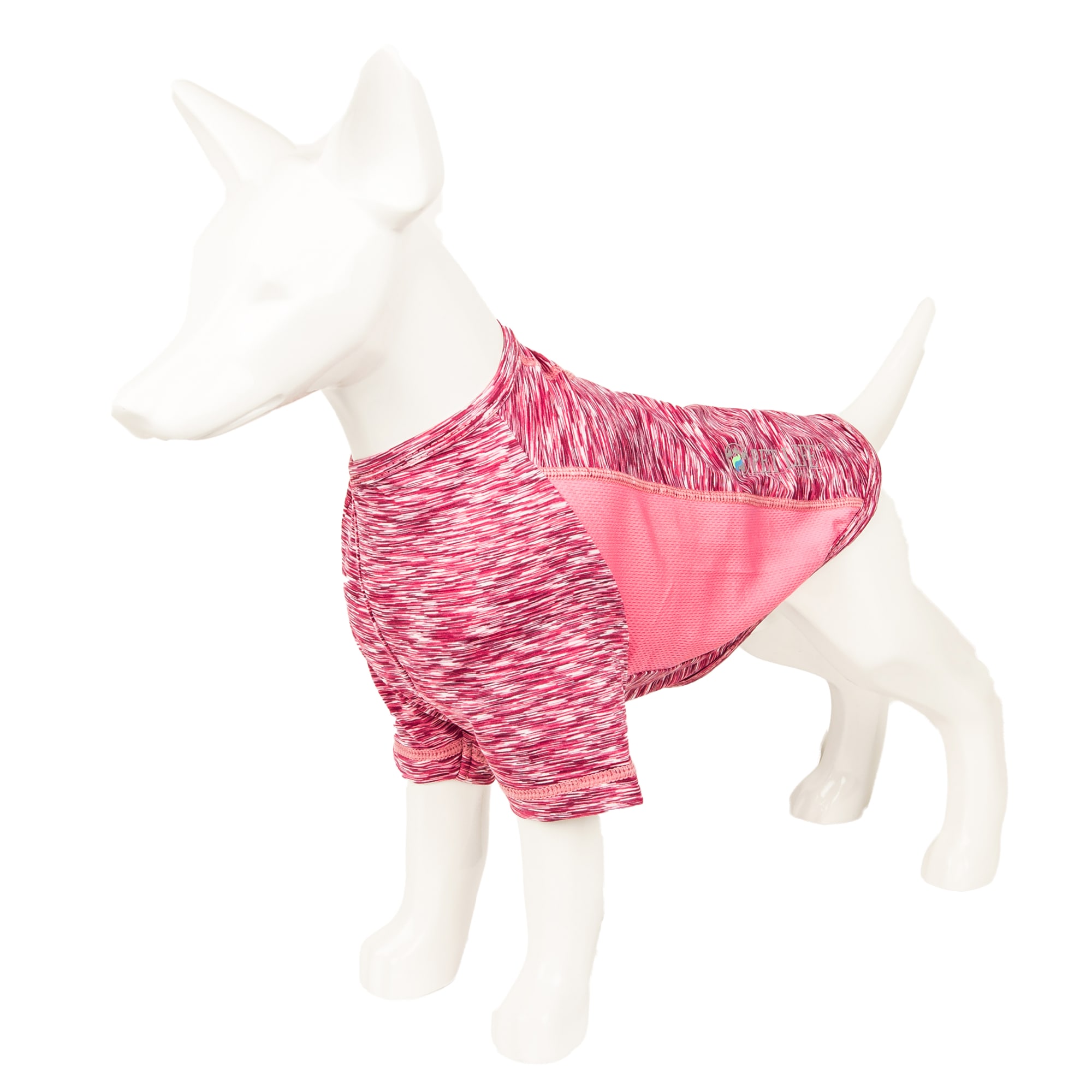 Pet Life Pink Active Warf Speed Heathered Ultra-Stretch Sporty Performance Dog T-Shirt， X-Small