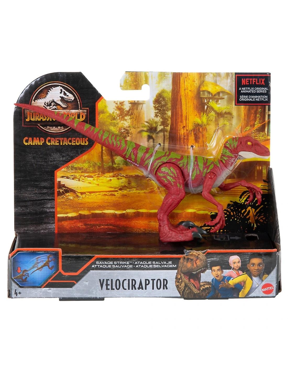 Jurassic world savage strike velociraptor dinosaur red