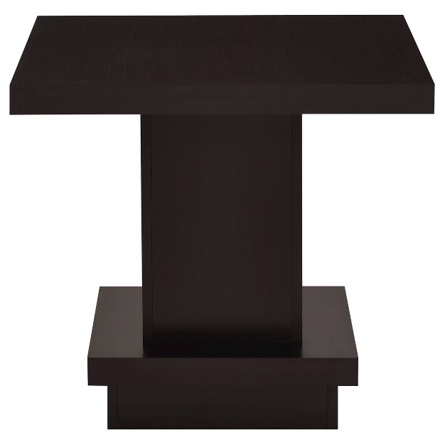 Reston Square Wood End Table Cappuccino Brown Coaster