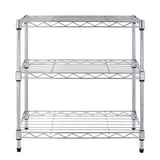 Seville Classics 17.5 in. W 3-Tier Steel Wire Shelving Unit in Silver WEB911