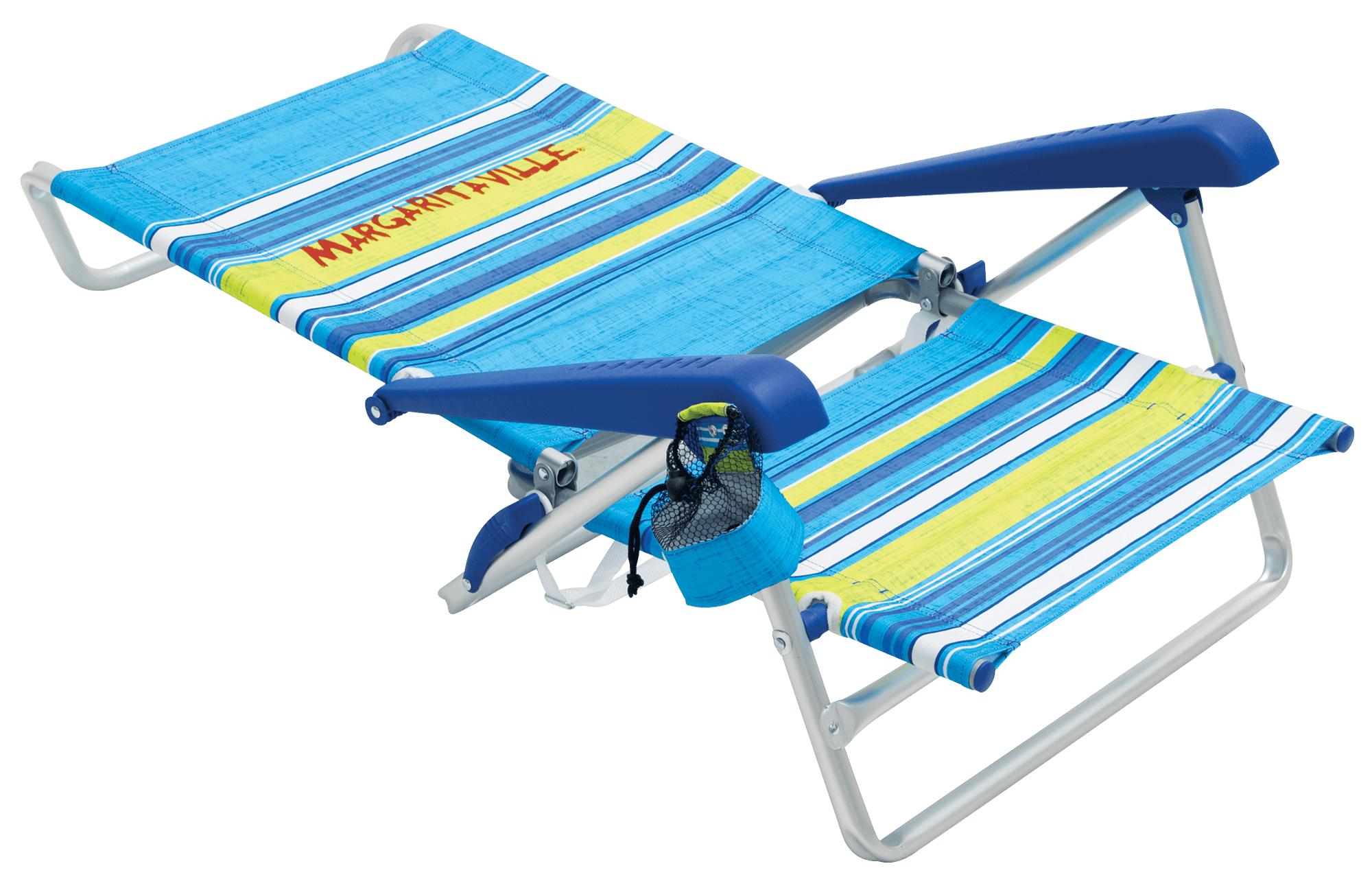 Margaritaville 5 Position Anodized Aluminum Beach Chair - Blue Stripe