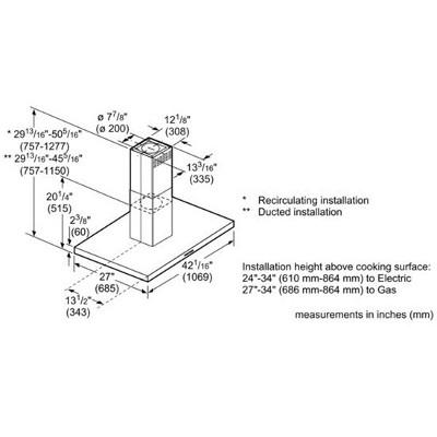 Bosch 42-inch 800 Series Island Hood HIB82651UC