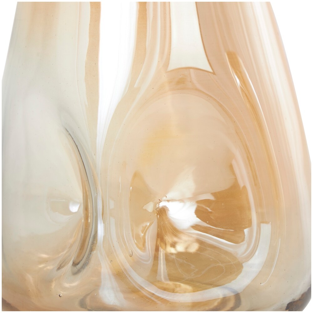 Gold Glass Concaved Iridescent Vase (Set of 2)