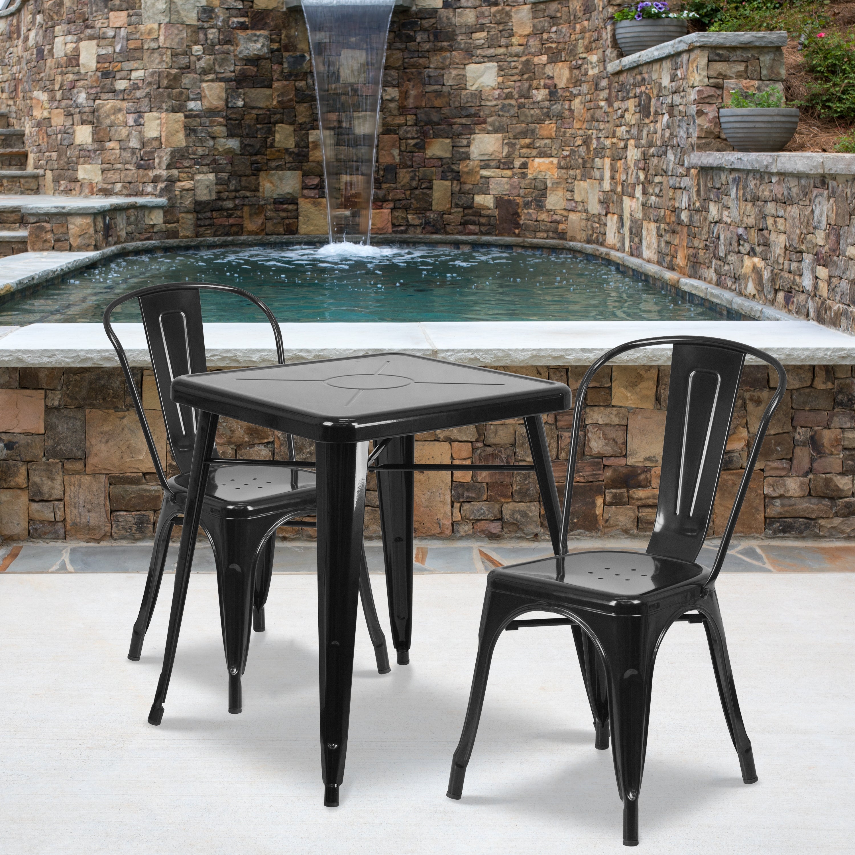 23.75-inch Square 3-piece Metal Indoor/ Outdoor Dining Set