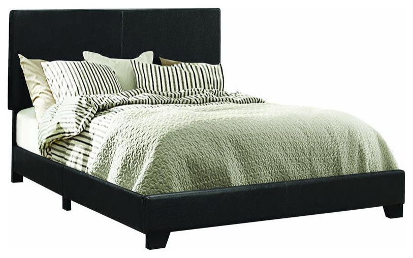 Coaster Dorian Black Faux Leather Upholstered Queen Bed 86.25x64.25x45.75 Inch   Contemporary   Side Tables And End Tables   by BisonOffice  Houzz