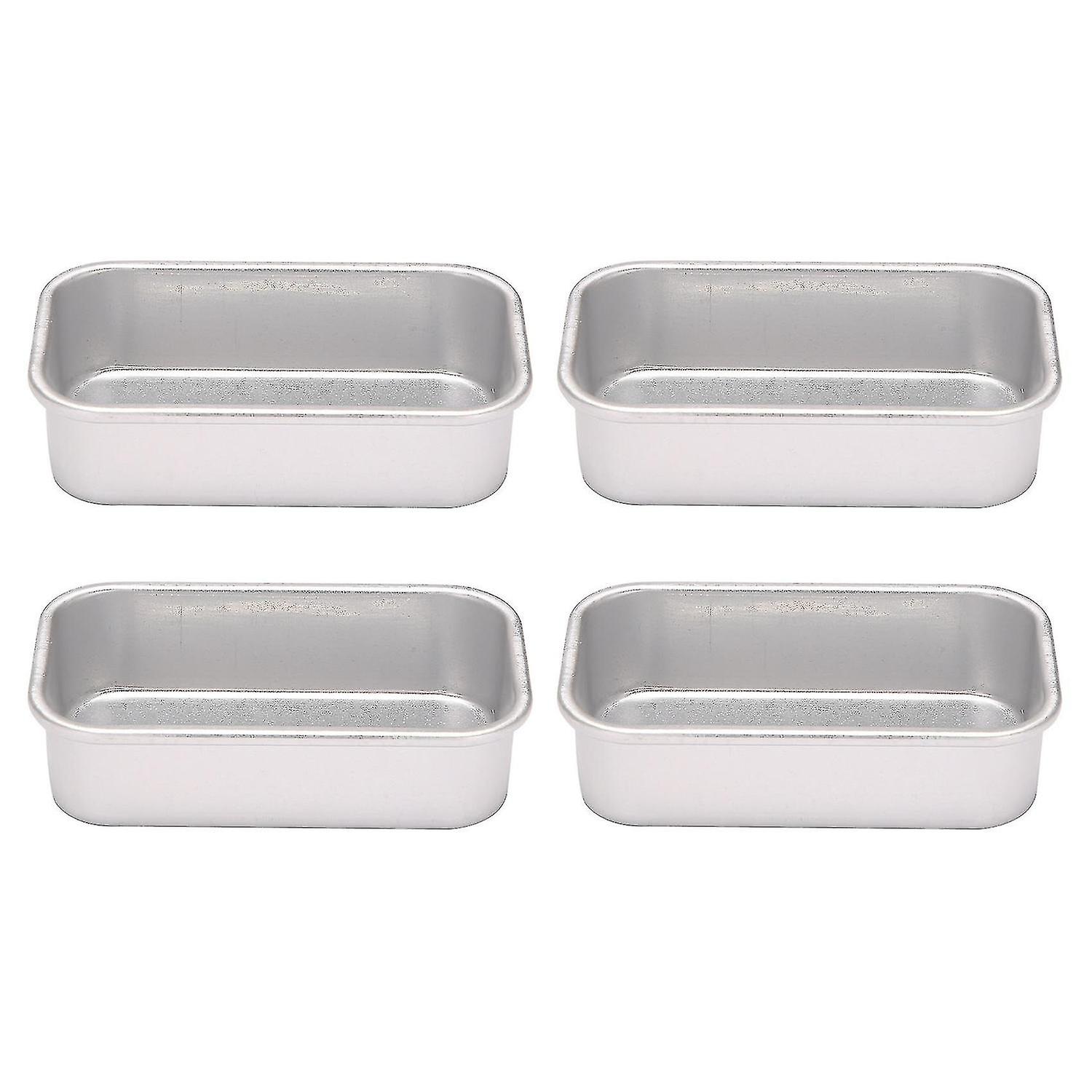 4pcs Aluminum Alloy Loaf Tin Rectangular Non-stick Bread Mould Bread Loaf Pans Baking Tools Kitchen