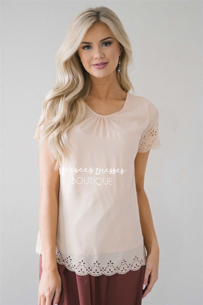 Living In The Moment Eyelet Blouse