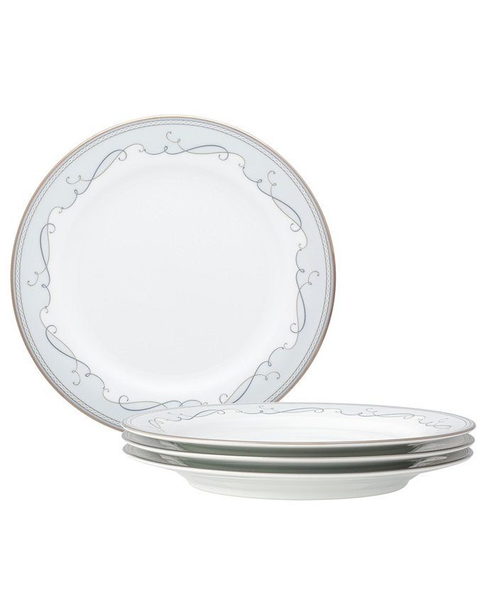 Noritake Satin Flourish 4 Piece Salad Plate Set Service for 4