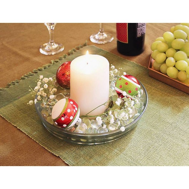 Round Glass Tray For Indoor And Outdoor Gardening Clear Achla Designs