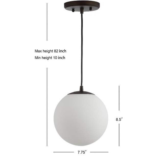 Metal glass Bleecker Globe Pendant includes Led Light Bulb Jonathan Y