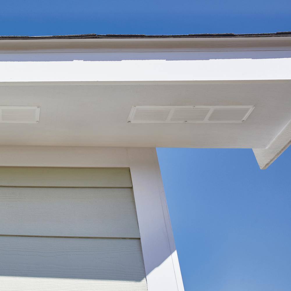 Master Flow 16 in. x 4 in. Aluminum Under Eave Soffit Vent in White EAC16X4W