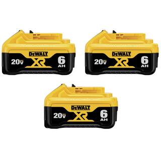 DW 20V MAX XR Premium Lithium-Ion 6.0Ah Battery (3 Pack) DCB206-3