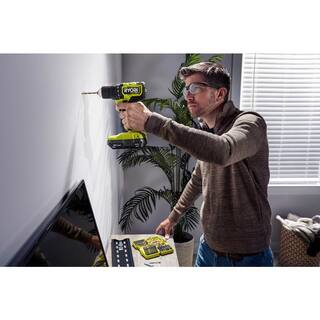 RYOBI ONE+ HP 18V Brushless Cordless Compact 12 in. DrillDriver 38 in. Right Angle Drill (2) Batteries Charger and Bag PSBDD01K-PSBRA02B