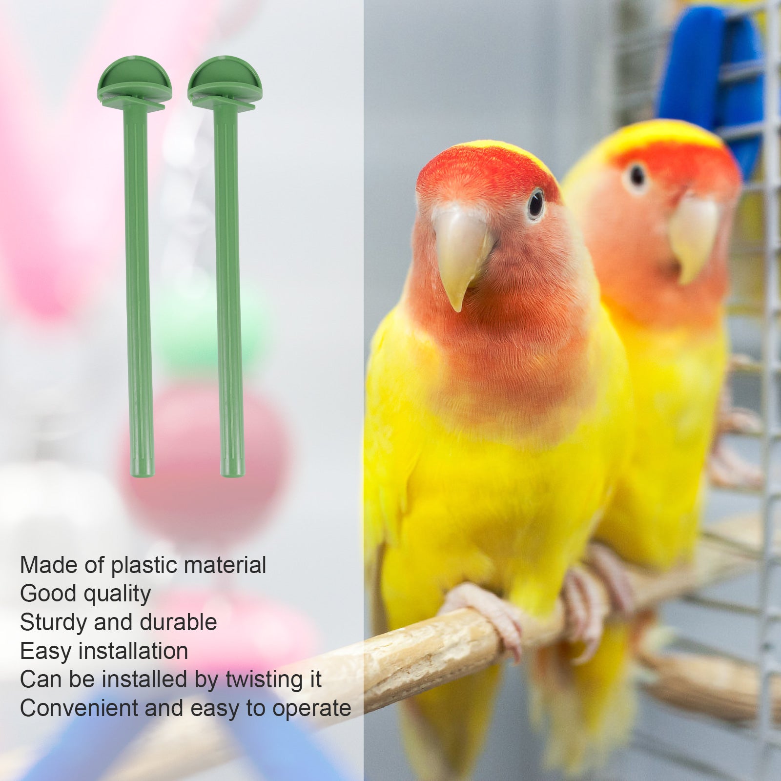 NUOLUX 20pcs Plastic Parrot Cage Standing Rod Parrot Perch Standing Rods Pet Plaything