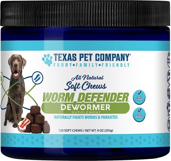 Texas Pet Company Worm Defender Soft Chews Supplement， 120 count