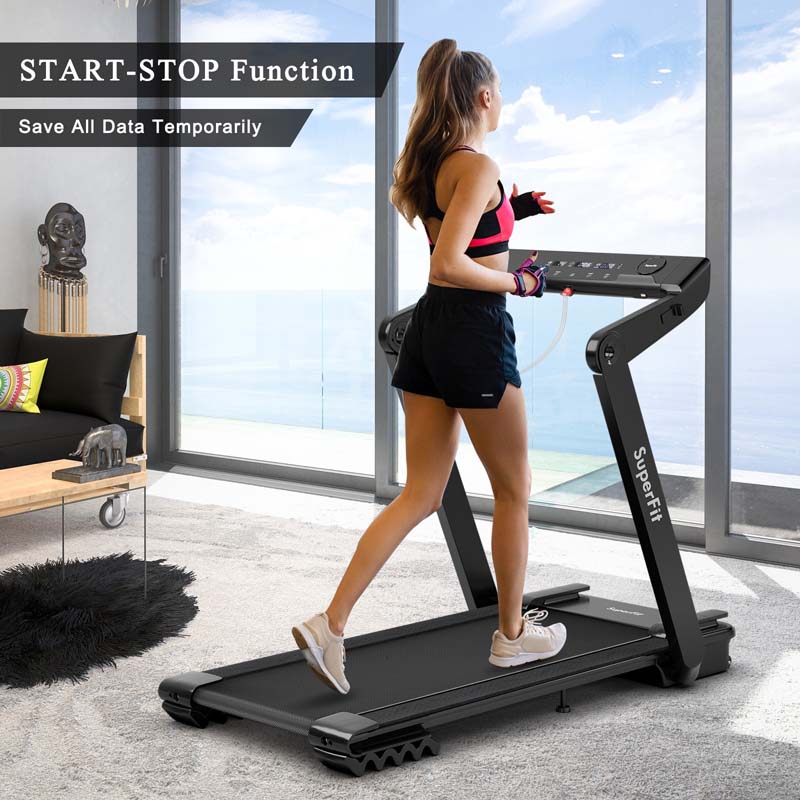 4.0HP Folding Treadmill 265LBS MAX Heavy-Duty Electric Running Machine with LED Touch Screen & Speaker