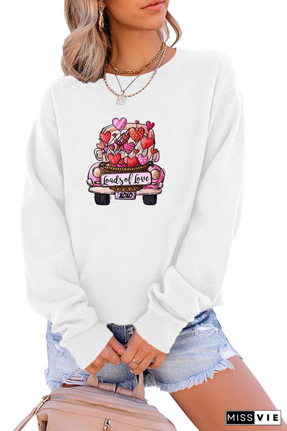 Loads of Love,Love Truck Valentine's Day Classic Crew Sweatshirt Wholesale