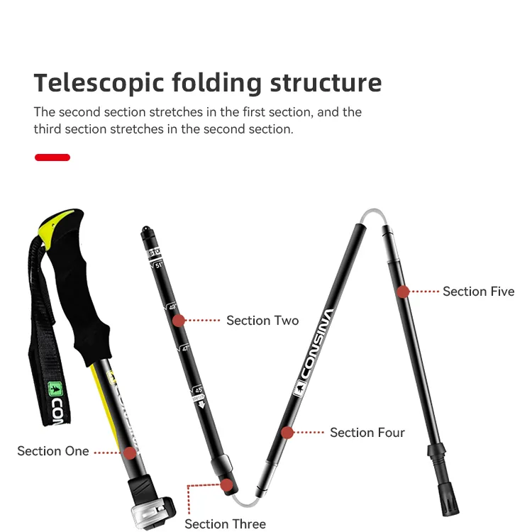 Carbon Fiber Hiking Tourist Walking Cane Stick Walker Crutch Shock Absorber Trekking Pole Ultralight Walking Stick