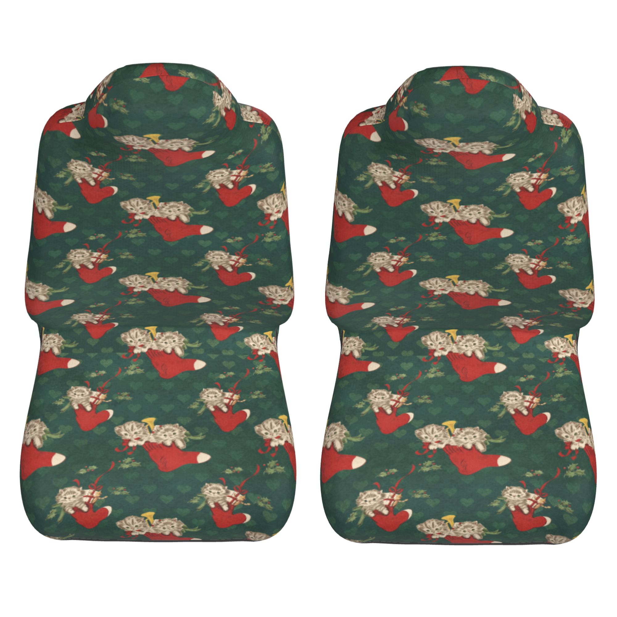 ZICANCN Car Seat Cover Funny Christmas Boots Cats Car Front Seat Covers Protectors ， Automotive Seat Covers for Cars Trucks Suv